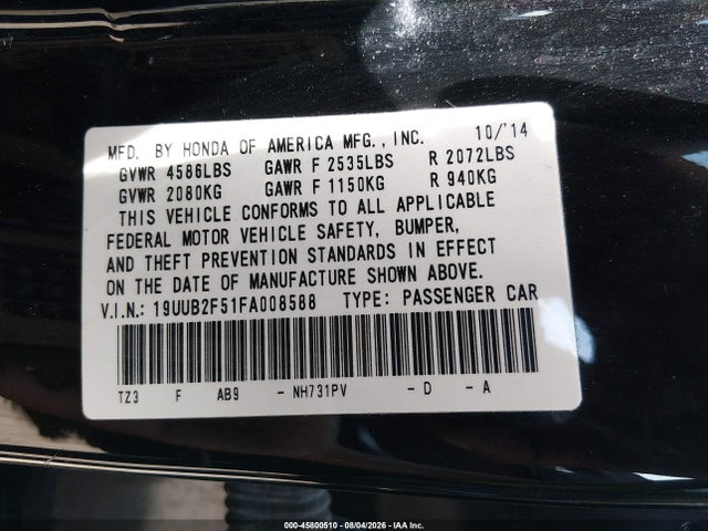 Продажа на аукционе авто 2015 Acura Tlx V6 Tech, vin: 19UUB2F51FA008588, номер лота: 45800510