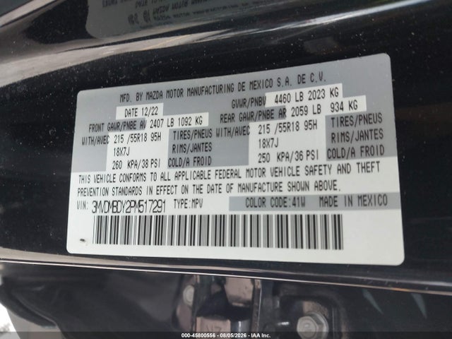 Aukcja sprzedaży 2023 Mazda Cx-30 2.5 Turbo Premium, vin: 3MVDMBDY2PM517291, numer aukcji: 45800556