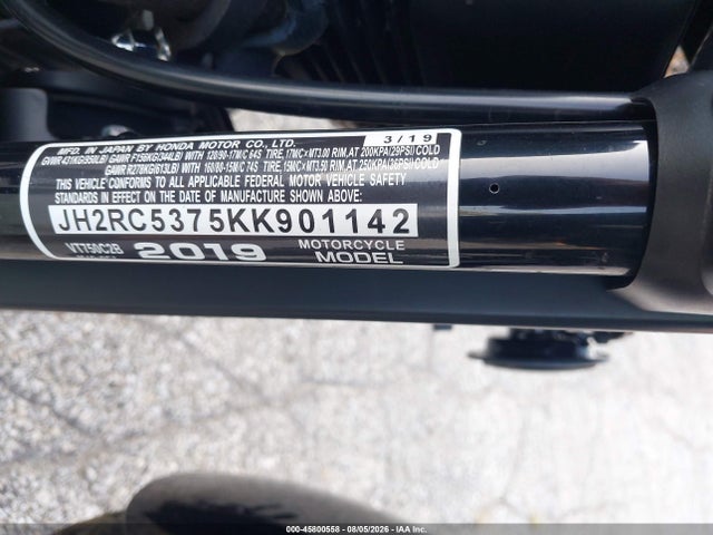 Продажа на аукционе авто 2019 Honda Vt750 C2b, vin: JH2RC5375KK901142, номер лота: 45800558