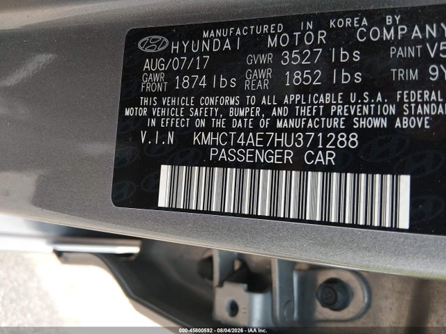 Hyundai Accent Value Edition 2017 KMHCT4AE7HU371288 Image 9