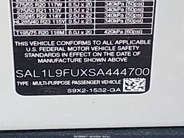 Продажа на аукционе авто 2025 Land Rover Range Rover Sport P400 Dynamic Se, vin: SAL1L9FUXSA444700, номер лота: 45800617