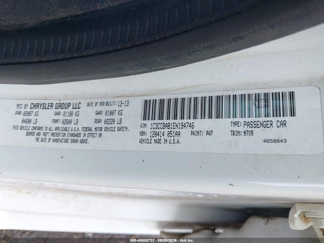 Aukcja sprzedaży 2014 Chrysler 200 Lx, vin: 1C3CCBAB1EN194746, numer aukcji: 45800732