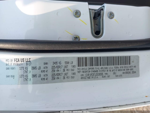 Продажа на аукционе авто 2018 Jeep Cherokee Latitude 4x4, vin: 1C4PJMCB7JD528595, номер лота: 45800735