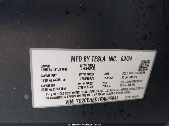 Tesla Cybertruck 2024 7G2CEHED1RA035941 Image 9