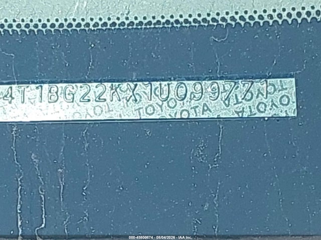 2001 Toyota Camry Le მანქანა იყიდება აუქციონზე, vin: 4T1BG22KX1U099771, აუქციონის ნომერი: 45800874