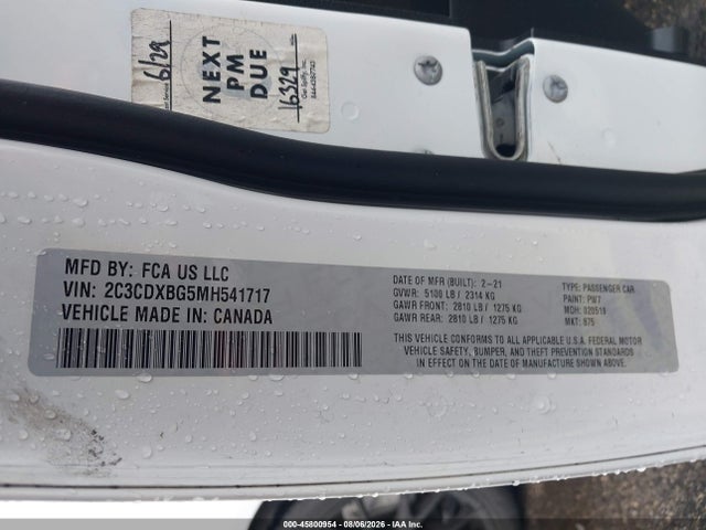 Продажа на аукционе авто 2021 Dodge Charger Sxt Rwd, vin: 2C3CDXBG5MH541717, номер лота: 45800954