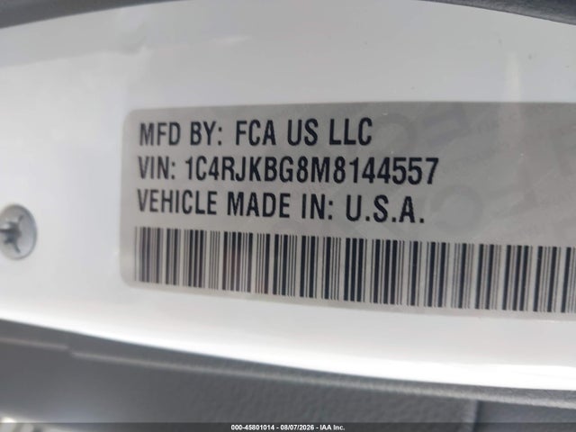 45801014 :رقم المزاد ، 1C4RJKBG8M8144557 vin ، 2021 Jeep Grand Cherokee L Limited 4x4 مزاد بيع