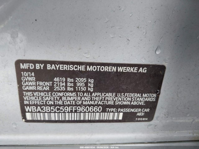 Продажа на аукционе авто 2015 Bmw 328i Xdrive, vin: WBA3B5C59FF960660, номер лота: 45801034