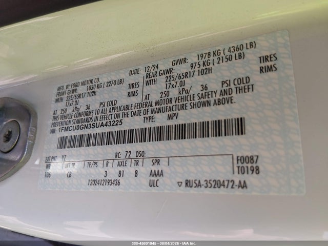 Ford Escape Active 2025 1FMCU0GN3SUA43225 Image 9