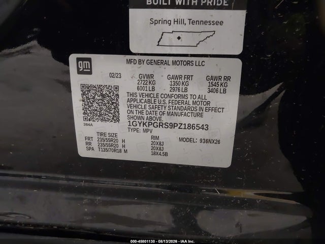 Продажа на аукционе авто 2023 Cadillac Xt6 Awd Sport, vin: 1GYKPGRS9PZ186543, номер лота: 45801130