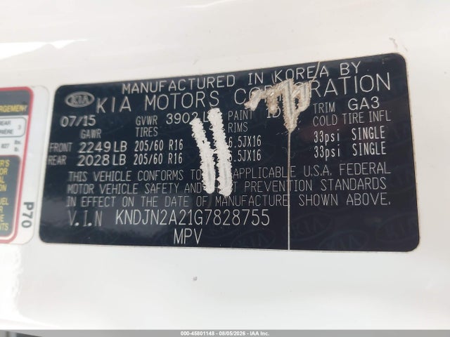 KIA Soul 2016 KNDJN2A21G7828755 Image 9