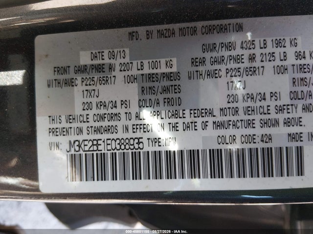 Aukcja sprzedaży 2014 Mazda Cx-5 Sport, vin: JM3KE2BE1E0388935, numer aukcji: 45801155