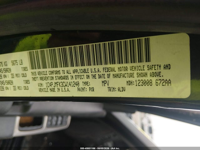 Продажа на аукционе авто 2012 Jeep Liberty Limited Jet Edition, vin: 1C4PJMFK3CW141240, номер лота: 45801166