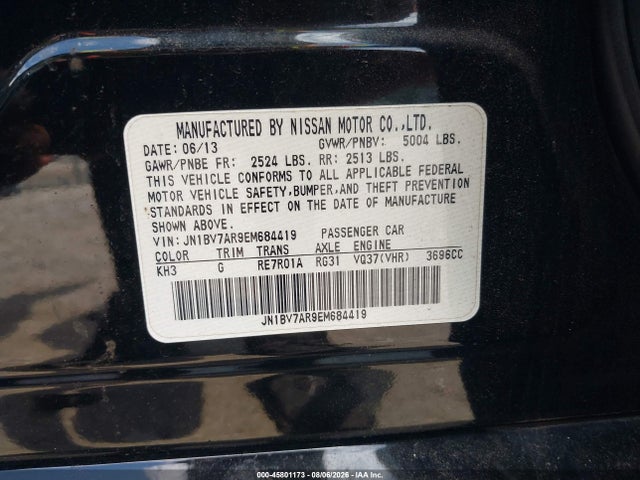 Aukcja sprzedaży 2014 Infiniti Q50 Premium, vin: JN1BV7AR9EM684419, numer aukcji: 45801173