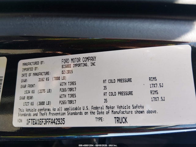 Ford F-150 Xlt 2015 1FTEW1EF3FFA42935 Image 8