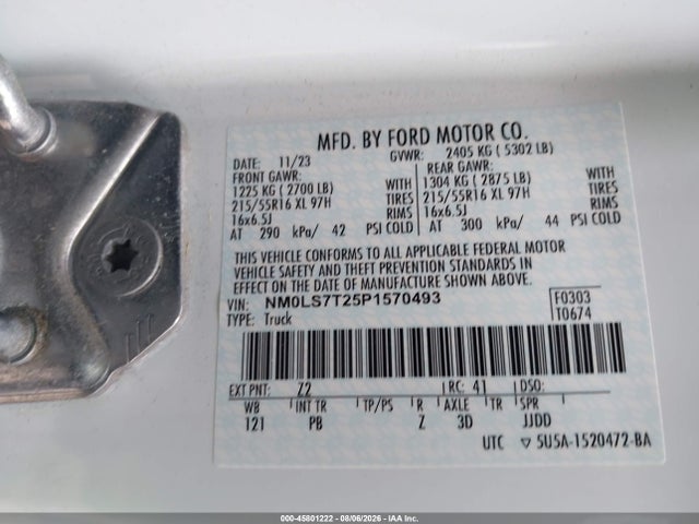 Продаж на аукціоні авто 2023 Ford Transit Connect Xlt, vin: NM0LS7T25P1570493, номер лоту: 45801222