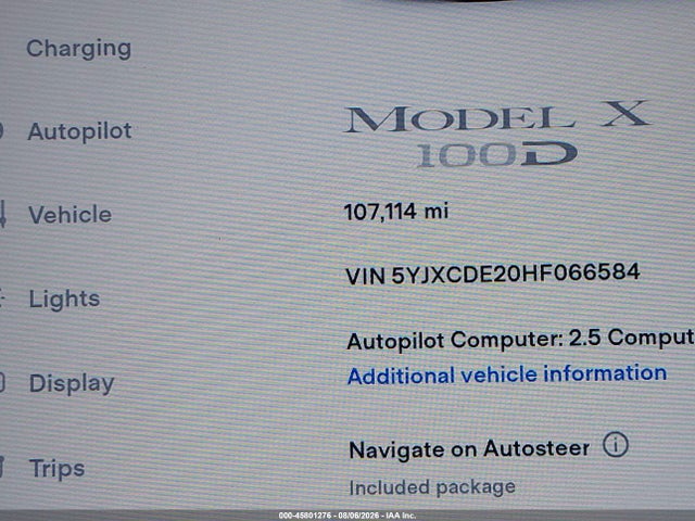 Tesla MODEL X 2017 5YJXCDE20HF066584 Image 14