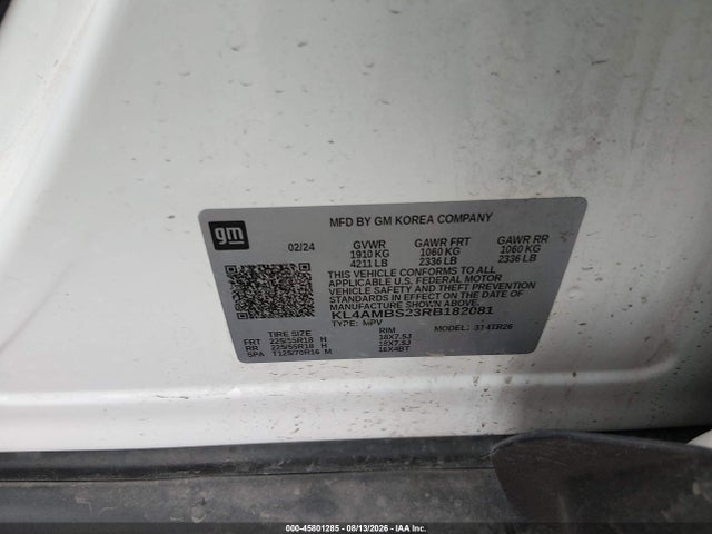 45801285 :رقم المزاد ، KL4AMBS23RB182081 vin ، 2024 Buick Encore Gx Preferred Fwd مزاد بيع
