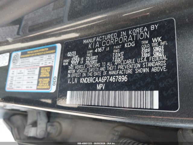 Продажа на аукционе авто 2023 Kia Seltos Ex, vin: KNDERCAA6P7467896, номер лота: 45801323