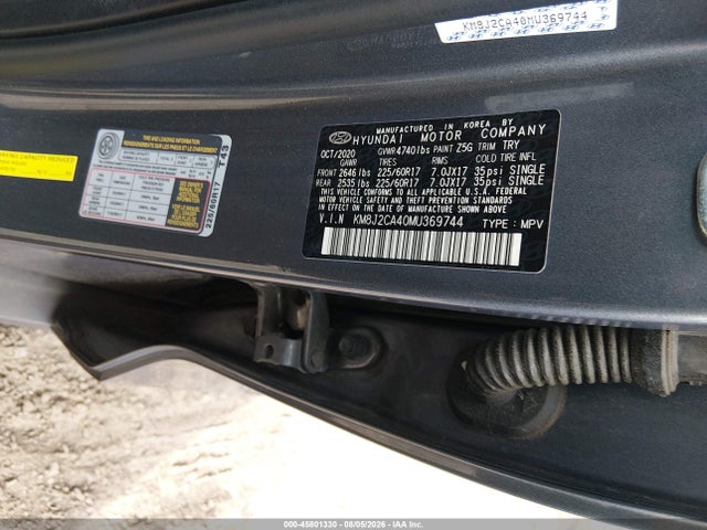 Продажа на аукционе авто 2021 Hyundai Tucson Se, vin: KM8J2CA40MU369744, номер лота: 45801330
