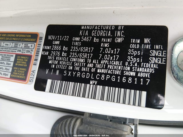 KIA SORENTO LX 2023 5XYRGDLC8PG168117 Image 9