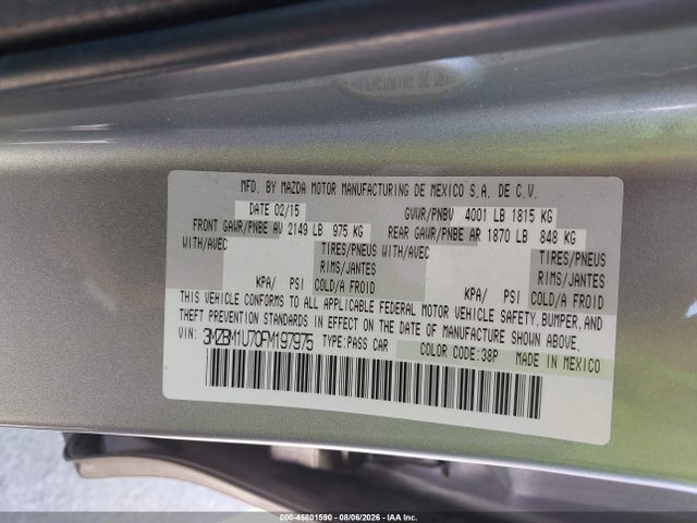 Mazda Mazda3 I Sport 2015 3MZBM1U70FM197975 Image 9