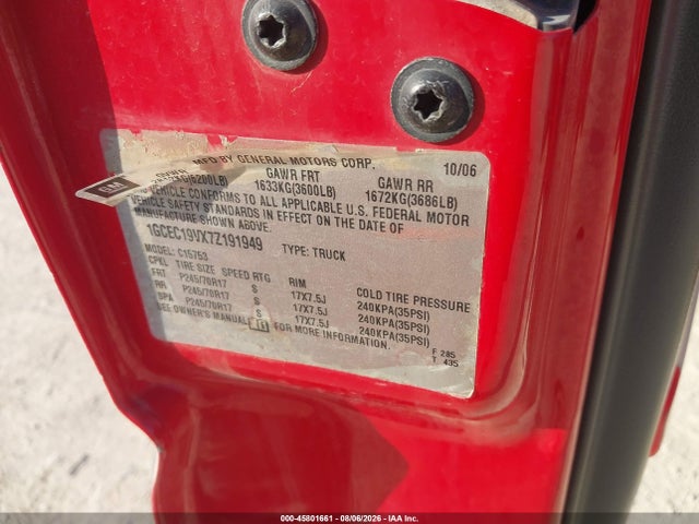 Aukcja sprzedaży 2007 Chevrolet Silverado 1500 Classic Lt1, vin: 1GCEC19VX7Z191949, numer aukcji: 45801661