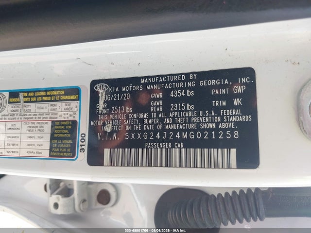 5XXG24J24MG021258 KIA K5 LX