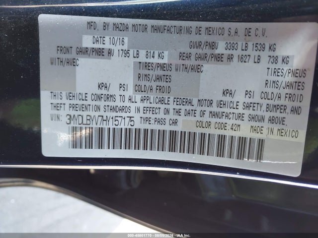 3MYDLBYV7HY157175 Toyota YARIS IA