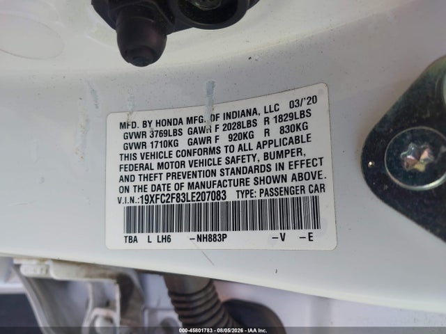 19XFC2F83LE207083 Honda Civic Sport