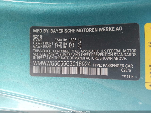 WMWWG5C55G3C18924 Mini Convertible Cooper