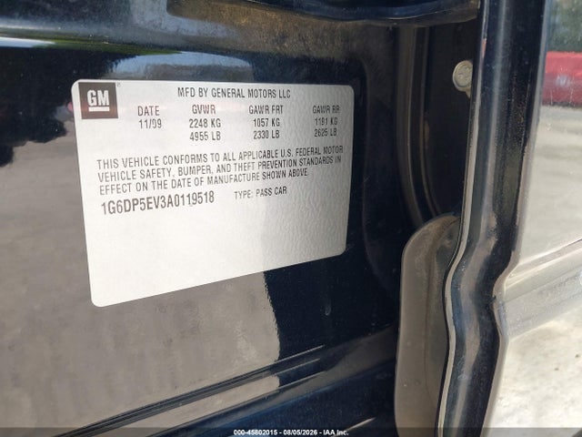 2010 Cadillac Cts Premium მანქანა იყიდება აუქციონზე, vin: 1G6DP5EV3A0119518, აუქციონის ნომერი: 45802015