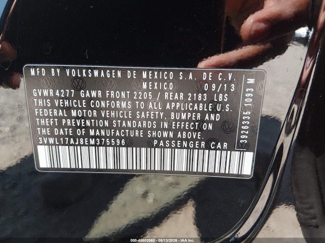 Продаж на аукціоні авто 2014 Volkswagen Jetta 1.8t Sel, vin: 3VWL17AJ8EM375596, номер лоту: 45802060