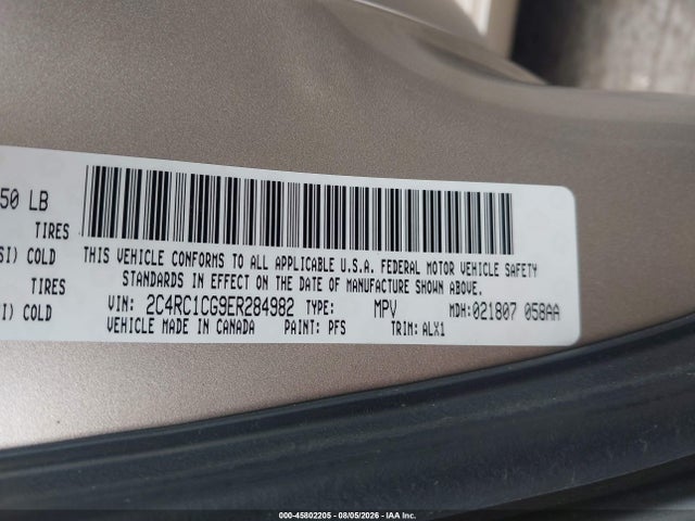 Aukcja sprzedaży 2014 Chrysler Town & Country Touring-l, vin: 2C4RC1CG9ER284982, numer aukcji: 45802205