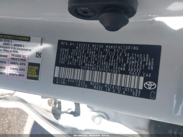 5YFB4MDE9PP011881 Toyota COROLLA LE