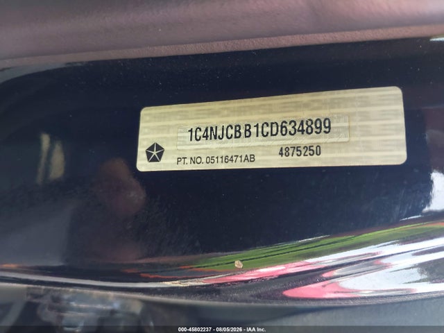 Продажа на аукционе авто 2012 Jeep Compass Sport, vin: 1C4NJCBB1CD634899, номер лота: 45802237