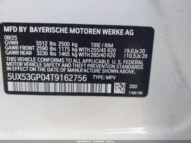 5UX53GP04T9162756 BMW X3 30 Xdrive