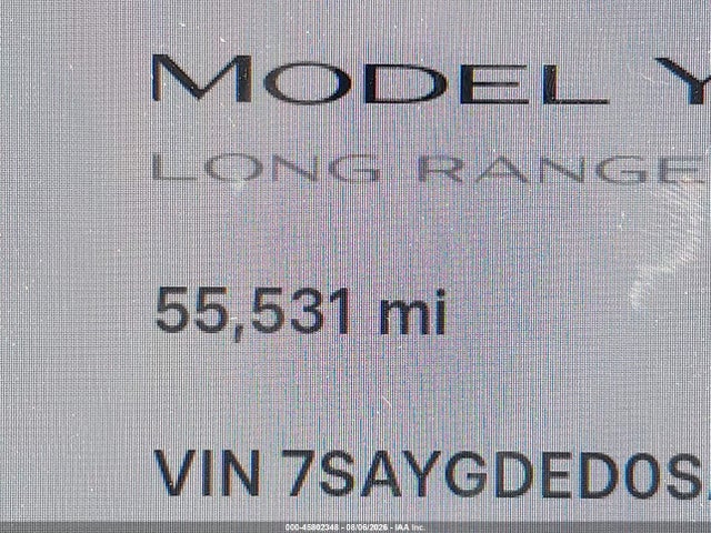 Продаж на аукціоні авто 2025 Tesla Model Y Long Range Dual Motor Rear-wheel Drive, vin: 7SAYGDED0SA349567, номер лоту: 45802348