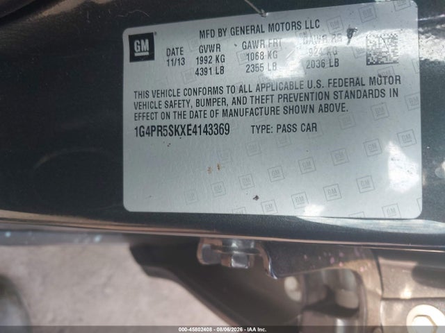 Aukcja sprzedaży 2014 Buick Verano Convenience Group, vin: 1G4PR5SKXE4143369, numer aukcji: 45802408
