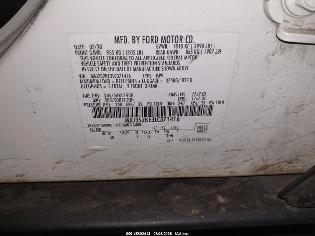 Ford Ecosport Titanium 2020 MAJ3S2KE3LC371416 Image 9