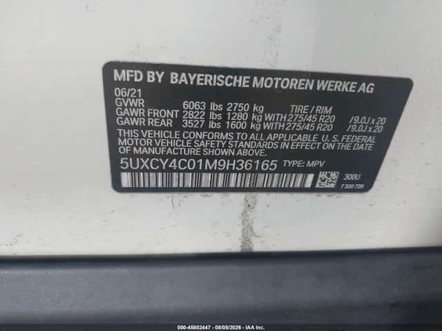 Продажа на аукционе авто 2021 Bmw X6 Sdrive40i, vin: 5UXCY4C01M9H36165, номер лота: 45802447