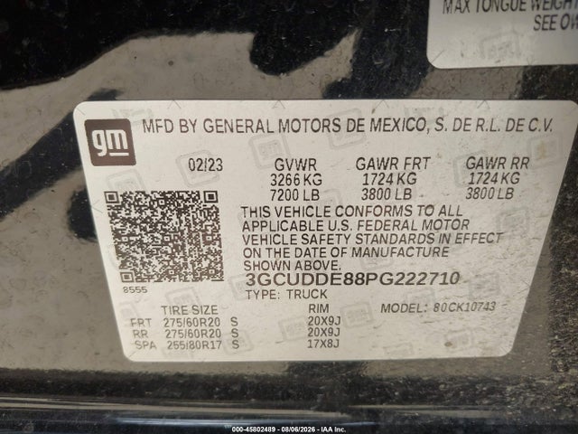 Chevrolet Silverado 1500 4wd Standard Bed Lt 2023 3GCUDDE88PG222710 Image 9
