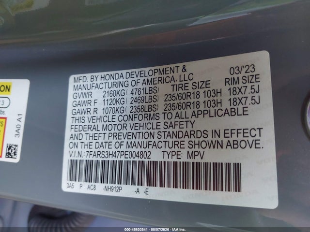 Honda Cr-v Ex 2wd 2023 7FARS3H47PE004802 Image 9