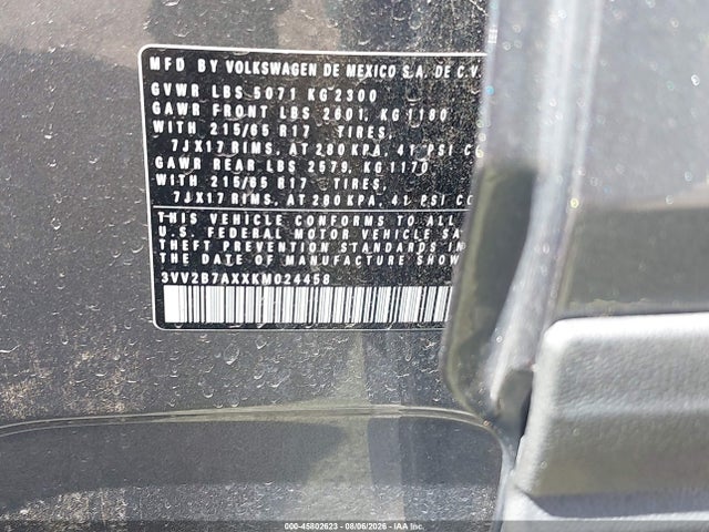 2019 Volkswagen Tiguan 2.0t Se/2.0t Sel/2.0t Sel R-line/2.0t Sel R-line Black მანქანა იყიდება აუქციონზე, vin: 3VV2B7AXXKM024458, აუქციონის ნომერი: 45802623