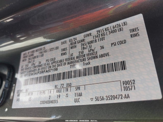 Ford F-150 Xlt 2024 1FTEW3KP3RFA57156 Image 9