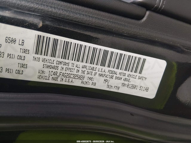1C4RJFAG2GC325020 Jeep Grand Cherokee Laredo
