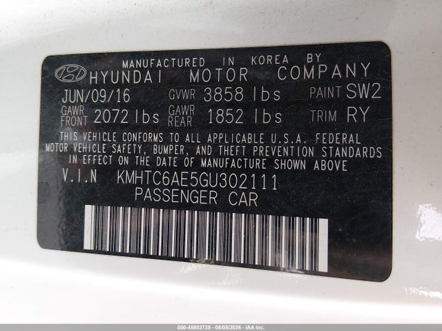 KMHTC6AE5GU302111 Hyundai Veloster Turbo