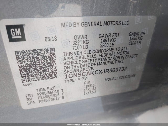 Chevrolet Tahoe Ls 2018 1GNSCAKCXJR363732 Image 9