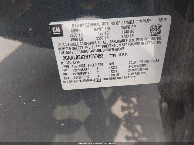 Chevrolet EQUINOX LS 2017 2GNALBEK2H1557453 Image 9