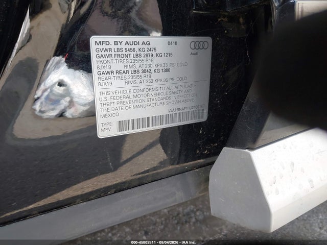 Продаж на аукціоні авто 2018 Audi Q5 2.0t Premium/2.0t Tech Premium, vin: WA1BNAFY1J2166167, номер лоту: 45802811